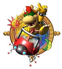 Mario Party 6 promotional artwork: Koopa Kid riding on the insect automobile. Inspired from the minigame Insectiride, version 2