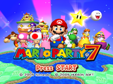 The title screen with the playable characters and Bowser and Koopa Kid.