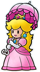 Artwork of Princess Peach from Paper Mario: Color Splash.