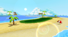 View of Shy Guy Beach in Mario Kart Wii