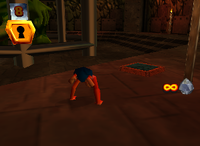 A setup for a Golden Banana for Lanky Kong on DK Isles.