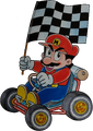 Mario on a kart with a finish flag Super Mario Sōryoku Tokushū-gō, page 3