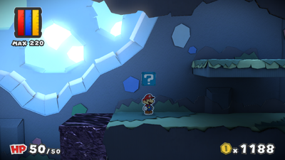 First ? Block in Indigo Underground of Paper Mario: Color Splash.
