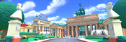 Brandenburg Gate (left) and Berlin Wall (right) in Mario Kart Tour