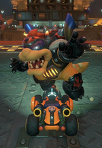 Bowser (Supercharged) performing a trick.