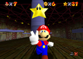 Mario collects a Star in the level