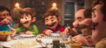 Mario and Luigi having dinner with their family