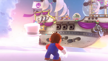 Mario and Cappy confront Bowser