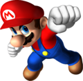 Mario with his fist up