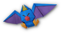 Artwork of an origami Swoop in Paper Mario: The Origami King