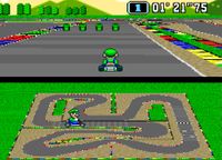 Luigi racing at Mario Circuit 4.