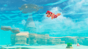 Mario swims under the water