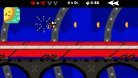 Mickey traveling through a tunnel modeled after Super Mario Bros.