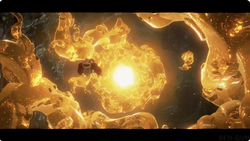 Gold appears before the credits starts in Donkey Kong Bananza.