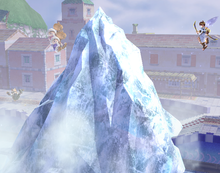 The Ice Climbers using their Final Smash, Iceberg, in Super Smash Bros. Brawl