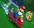 Mario and others in the Pipe Frame