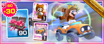 The Tanooki Mario Pack from the Sky Tour in Mario Kart Tour