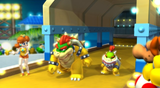 Daisy escorting Bowser and Bowser Jr. to the Daisy Cruiser.