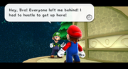 Luigi talking to Mario.