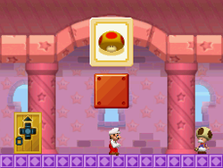 Toadsworth in the orange Toad House in New Super Mario Bros.