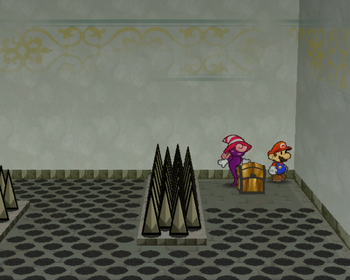 Third treasure chest in Rogueport Sewers of Paper Mario: The Thousand-Year Door.