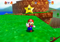 Mario getting a Power Star in Bob-omb Battlefield in Super Mario 64