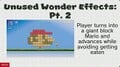 Unused Wonder Effect where Mario's head turns into blocks resembling his 8-bit self