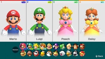Character selection screen from Super Mario Party