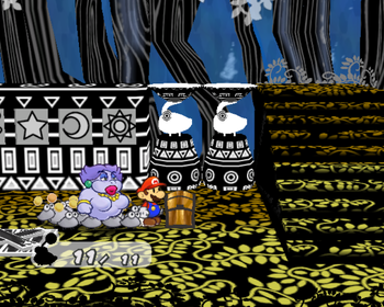 Second treasure chest in The Great Tree of Paper Mario: The Thousand-Year Door.