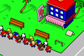 Children arriving at the Gelateria