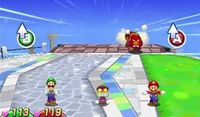 Wiggly chasing Mario, Luigi, and Popple in Mario & Luigi: Dream Team.