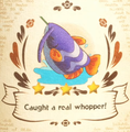 "Caught a real whopper!" discovery from Casterway Habitat in Yoshi and the Mysterious Book