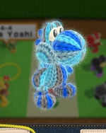 Aqua Yoshi, from Yoshi's Woolly World.