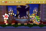 Mario loses the battle against Bowser.