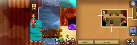 First block in Hoohoo Mountain of Mario & Luigi: Superstar Saga + Bowser's Minions.