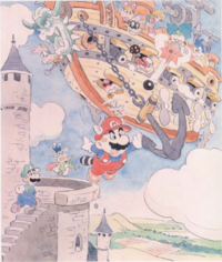 Sketch of an official artwork for Super Mario Bros. 3.