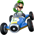 Luigi driving his Mach 8