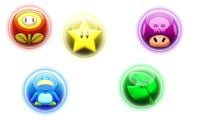 Screenshot of all Orbs in the intro cutscene, from Puzzle & Dragons: Super Mario Bros. Edition.