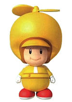 Artwork of Propeller Yellow Toad in New Super Mario Bros. Wii