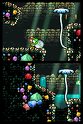 Yoshi in a subterranean area.