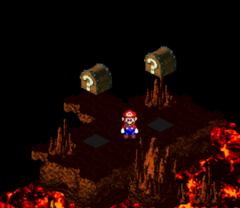 First and Second Treasures in Barrel Volcano of Super Mario RPG: Legend of the Seven Stars.