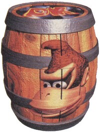 Artwork of Cranky's Kong Barrel.