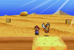 First and second ? Blocks in Dry Dry Desert of Paper Mario.