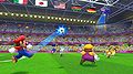 Mario, Sonic, Bowser, Wario, Silver and Tails competing in Football.