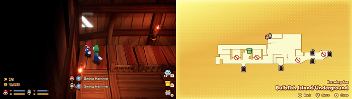 Second hidden block in Bulbfish Island from Mario & Luigi: Brothership