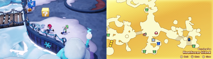 Third block in Heatfreeze Island from Mario & Luigi: Brothership