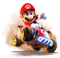 Artwork of Mario in Mario Kart World