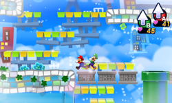 Screenshot of a dream in Wakeport, from Mario & Luigi: Dream Team