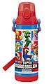 A New Super Mario Bros. Wii stainless steel drinking bottle that holds 600 milliliters of liquid and has a large top cap that can be opened by pressing a button.[1]