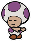 A purple Toad dancing